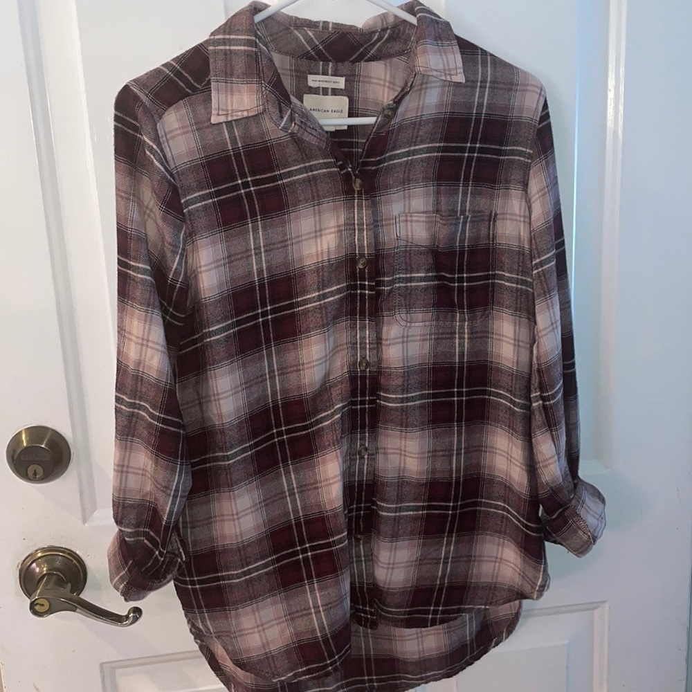 AEO Ahh-mazingly Soft Plaid Button Up Shirt
